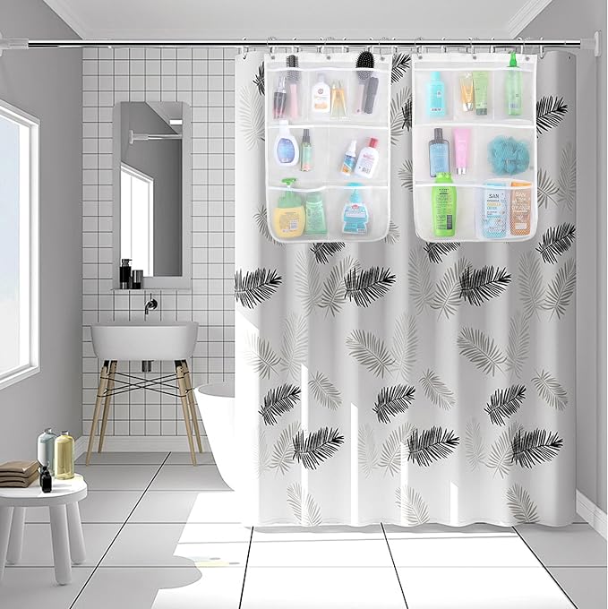 Mesh Shower Caddy Hanging, 7 Pockets Hanging Bathroom Organizer with Quick Dry Mesh, Portable, Can Store Soap, Loofah Shampoo and Cruise Ship Essentials, 17 Inch by 26 Inch, White, 2 Pack - Image 5
