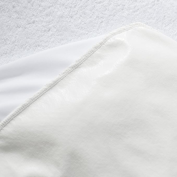 Amazon Basics Waterproof Breathable Mattress Protector, Twin Size, 18 inch Deep, Machine Washable, White