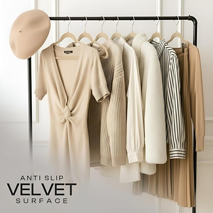 Utopia Home Velvet Hangers 50 Pack - Non-Slip Suit Hangers with 360 Degree Rotatable Hook - for Pants, Coats, Shirts & More (Ivory) - Image 8