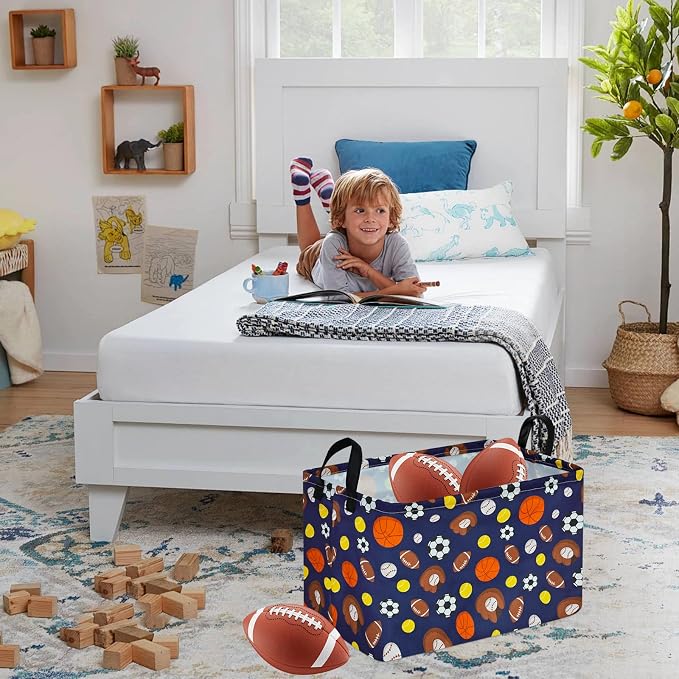 MAIZMZ Kids Hamper Storage Bins Organizer Toy Box Laundry Basket Large Canvas Collapsible Chest for Home/Dorm/Kitchen/Pet/Office/Closet/Shelf/Gift Baskets - Image 5