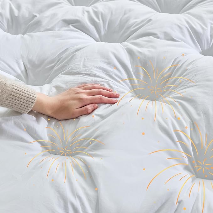 WhatsBedding 3 Inch Feather Bed Mattress Topper, Duck Feather Memory Foam Bed Topper,Soft Fluffy Supportive Pressure Relief Mattress,King