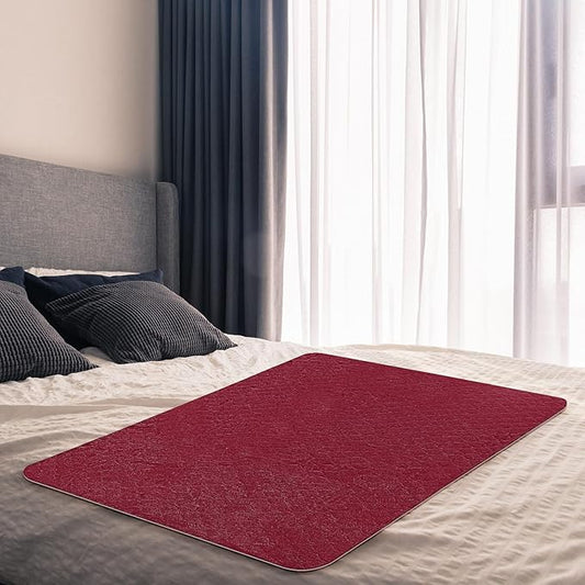 Couples Waterproof Mat Lover Reusable Stainproof Blanket Quiet Easy Use Towel Protector for Adult Multi Functional Bed Sheets Couple Messy Play Pleasure Comfort(Red,54 x 34 Inch)