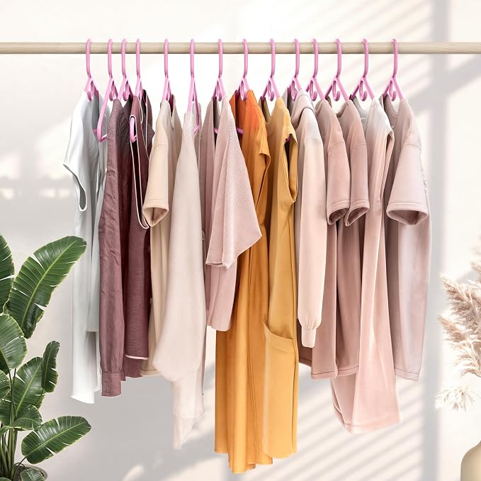 NEATERIZE Thick Heavy Duty Hangers - Pink Plastic Clothes Hangers 38 Pack - Great for Coat Hanger, Jackets Jeans & Suit Hanger for Closet - New Apartment Essentials Percheros Ganchos para Colgar Ropa - Image 3