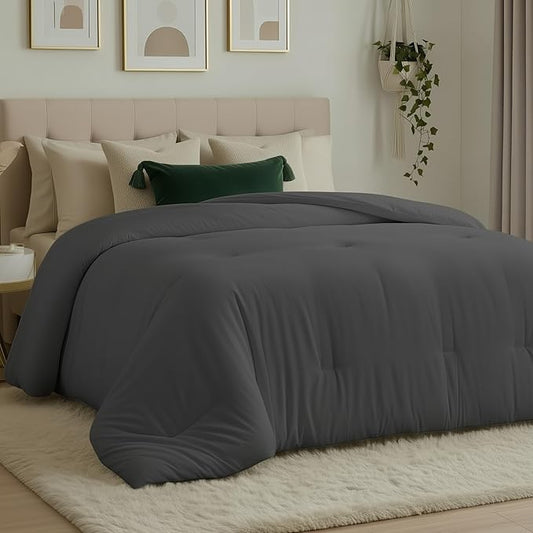 Utopia Bedding Comforters King Size, All Season Duvet Insert, Down Alternative King Comforter with Corner Tabs, Machine Washable Bed Comforter 90 x 102 Inches (Grey)