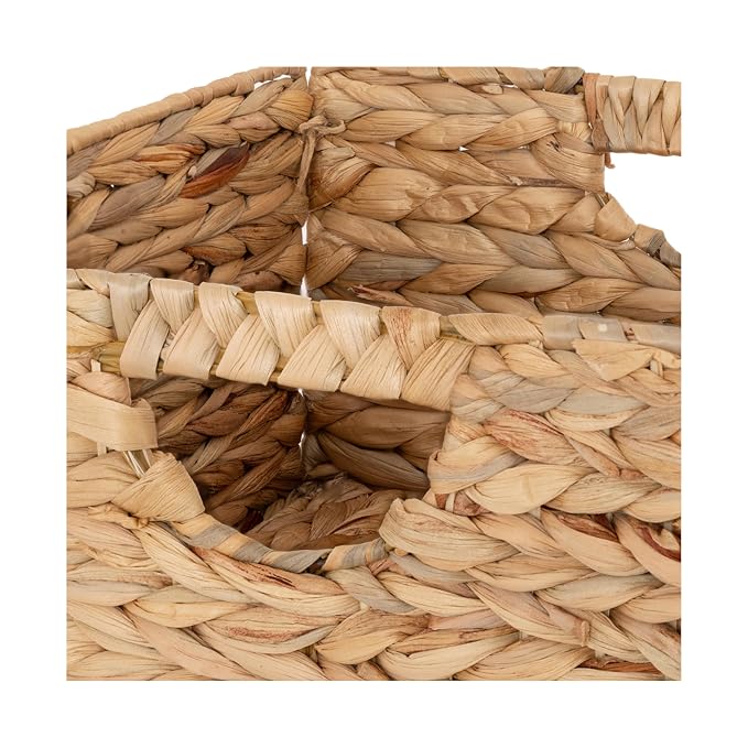 Seville Classics Premium Natural Handwoven Portable Laundry Bin Basket with Carrying Handles, Household Storage for Clothes, Linens, Sheets, Toys, Natural Water Hyacinth, Rectangular (2-Pack) - Image 2