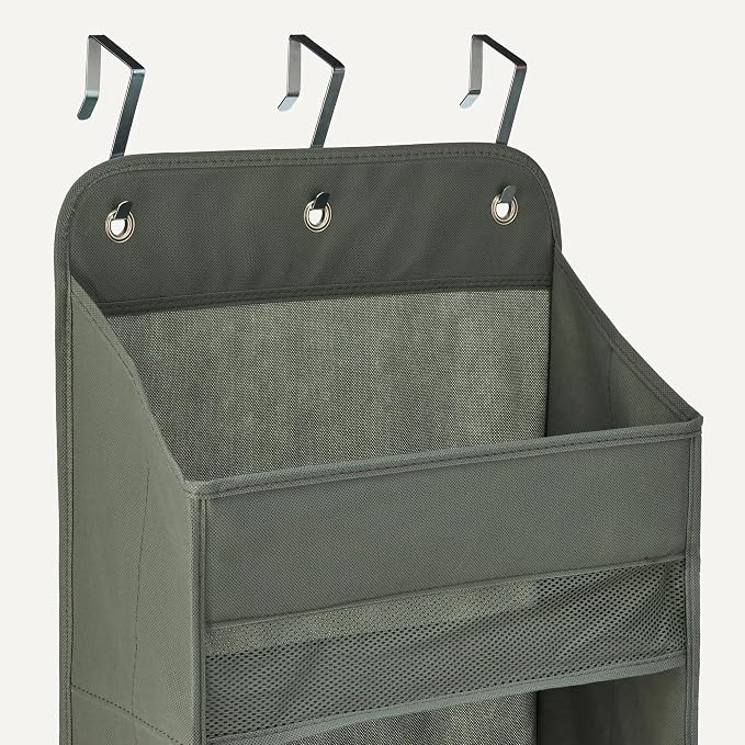 Amazon Basics 5 Tier Over the Door Hanging Shoe Organizer, Large Capacity, Space Saving, 6.4 x 54.5 x 14.9 in, Dark Grey - Image 5