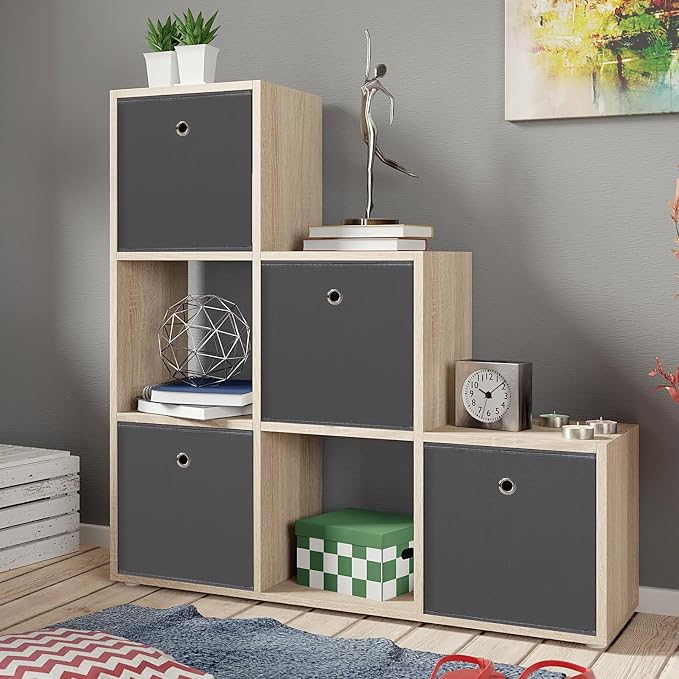 Foldable Storage Cubes Bins ,11 Inch Cloth Storage Cube Fabric Storage Box Cubes Organizer Baskets with Handles for Home Organizer Set of 8 (Grey) - Image 5