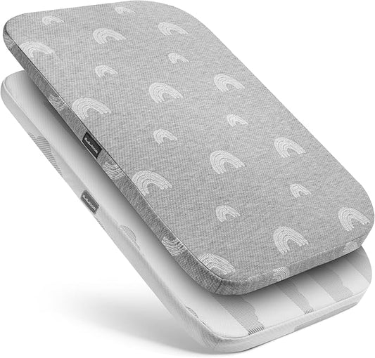 Baby Bassinet Mattress Topper, Waterproof Replacement Pad with Removable & Washable Mattress Covers (for Baby Delight)