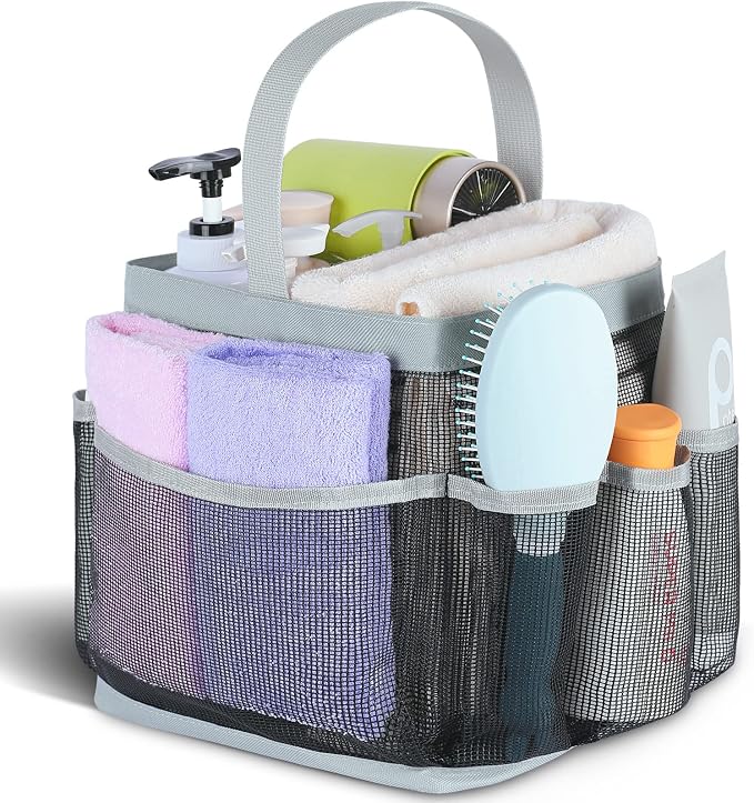 EUDELE Mesh Shower Caddy Portable for College Dorm Room Essentials,Shower Caddy Dorm with 8-Pocket Large Capacity for Beach,Swimming,Gym,Travel essentials by EUDELE