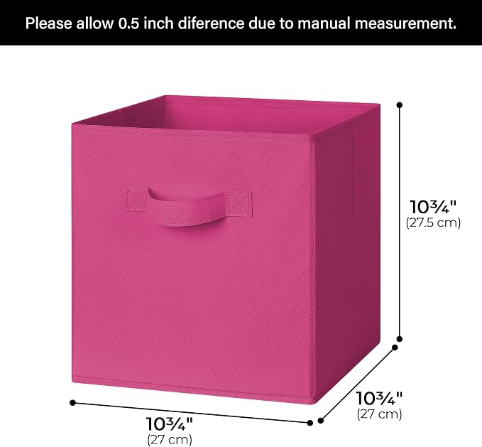 GRANNY SAYS Pink Gradient Cube Storage Bins, 11 Inch Cube Storage Organizer, Fabric Collapsible Storage Bins with Handle, Storage Cubes for Shelves, Closet, 6-Pack - Image 3