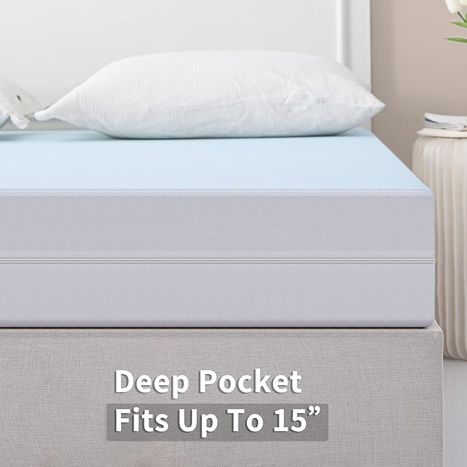 JET'S HOME Twin XL Zippered Mattress Encasement - 6 Sided Waterproof Mattress Protector with Zipper - Machine Washable Mattress Cover Fits 10-15 Inches