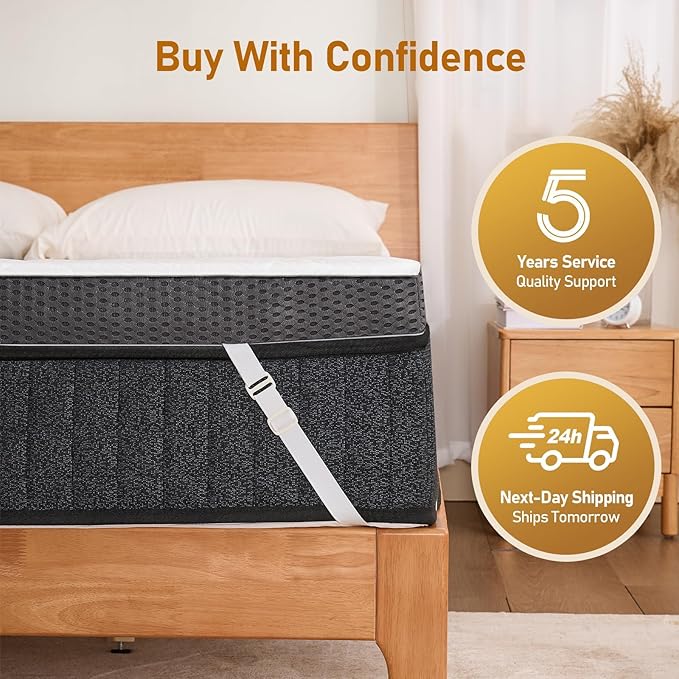 Firm Mattress Topper King 3-Inch: High Density Foam Mattress Pad, Extra Support for Back Pain Relief, Breathable Cooling Washable Cover with Anti-Slip Straps, CertiPUR-US Oeko-Tex Certified 80x76