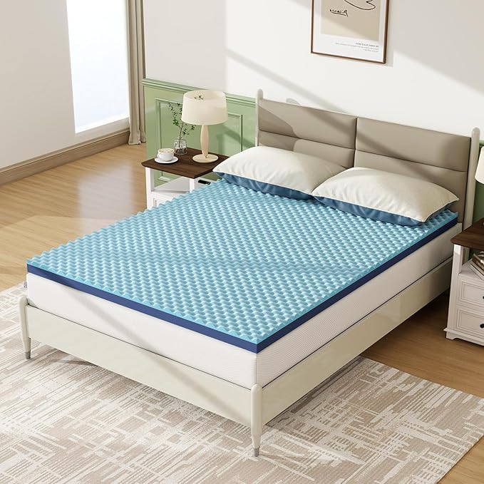 3 Inch Full Mattress Topper Reversible Hard Mattress Topper & Egg Crate Memory Foam Firm Bed Topper for Pressure Relief & Support CertiPUR-US