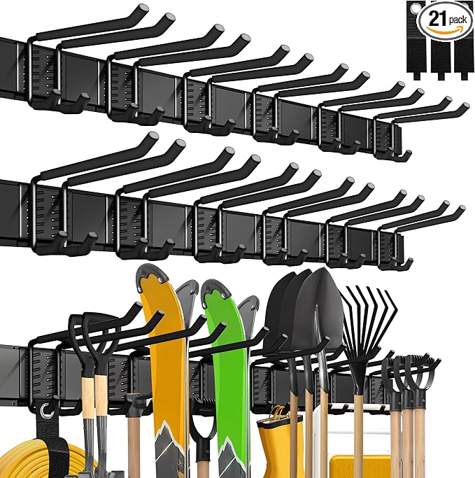klasit Garage Wall Organizer,21Pack Carries 1200 lbs,Garden Tool Organizer 99in With Large Storage Space,Easy Assembly, Sturdy Design,for Efficient Tool Storage Garage Organization by klasit