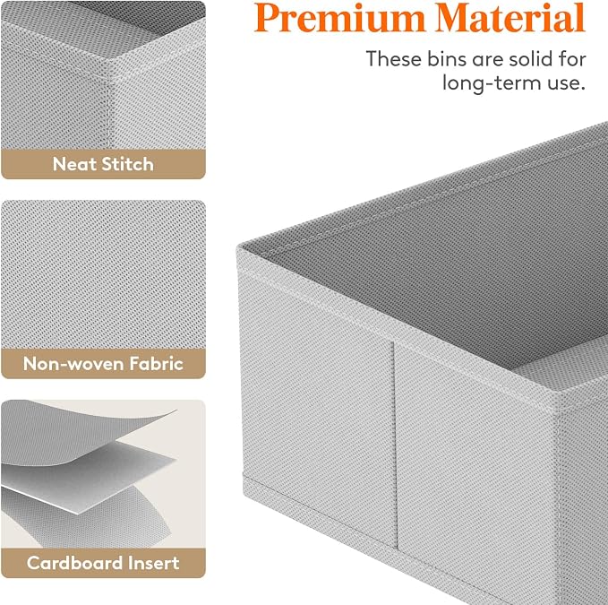 Lifewit Underwear Drawer Organizer for Closet 16 Pack, 3 Sizes Dresser Organizer Dividers, Deep Fabric Foldable Drawer Storage Organizer Bins for Clothes, Sock, Bra, Lingerie, Undies - Image 6