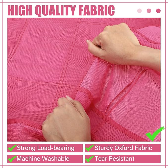 Windyun 40 Over the Door Shoe Organizer Large Mesh Pocket Hanging Shoe Rack for Closet Rose Red Nonslip Behind Door Storage Holder Back to School Organizer for Dorm Room College Classroom Storage - Image 5