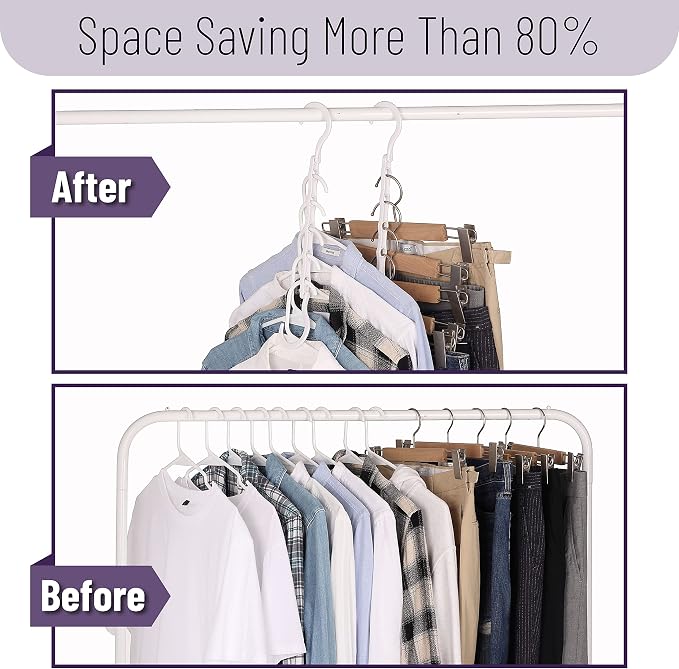Mr. Pen Space Saving Hangers - 8 Pack White Space Saver Shirt Hangers, Clothes Organizer - Image 7