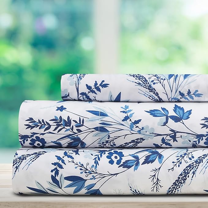 DREAMCARE Twin Sheets - 3 pcs Breathable Cooling Bed Sheets - up to 15" Deep Pocket Twin Bed Sheets with Side Pockets - Extra Soft 100% Brushed Hypoallergenic Hotel Luxury Bedding