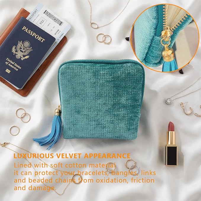 Small Jewelry Travel Organizer - 6 Layer Soft Jewelry Pouch for Bracelets, Necklaces & Rings, Pefect Gift for Mother's Day - Image 7