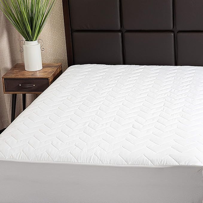 Waterguard Quilted Cotton Mattress Pad - Full XL Size - Soft, Comfortable, and Fluffy Mattress Pad - Waterproof Mattress Protector Stretched 13" for Snug Fit on Regular Sized Mattress