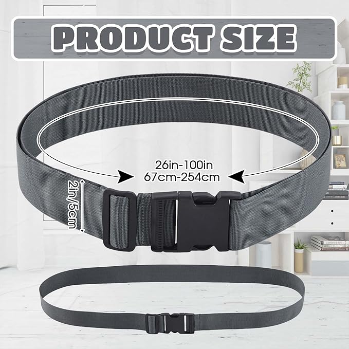 4 Pcs 100" x 2" Mattress Topper Straps Adjustable Memory Foam Packing Straps with Buckles for Home Mattress Moving or Storage, Dark Grey