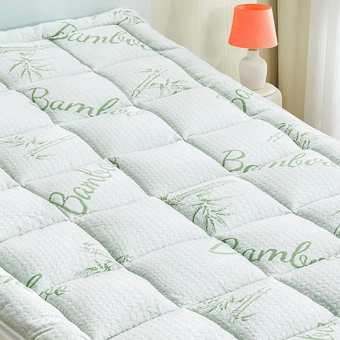Twin XL Mattress Pad Cover, Viscose Made from Bamboo Pillow Top Cooling Mattress Topper for Twin XL Size Bed, 6-21 inches Deep Pocket, 39x80 inches