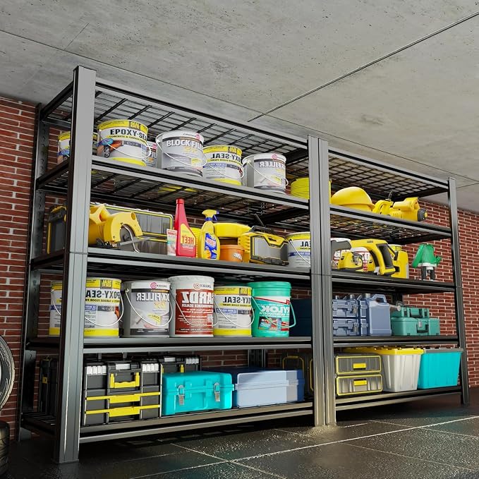 5-Tier Wire Garage Shelving, 72''H*36''W*16''D Metal Storage Shelf ，2-in-1 Adjustable 3020 lbs Heavy Duty Unit Shelves, Upgraded Reinforced Double-Layer Columns for Basement Kitchen Pantry Rack - Image 2
