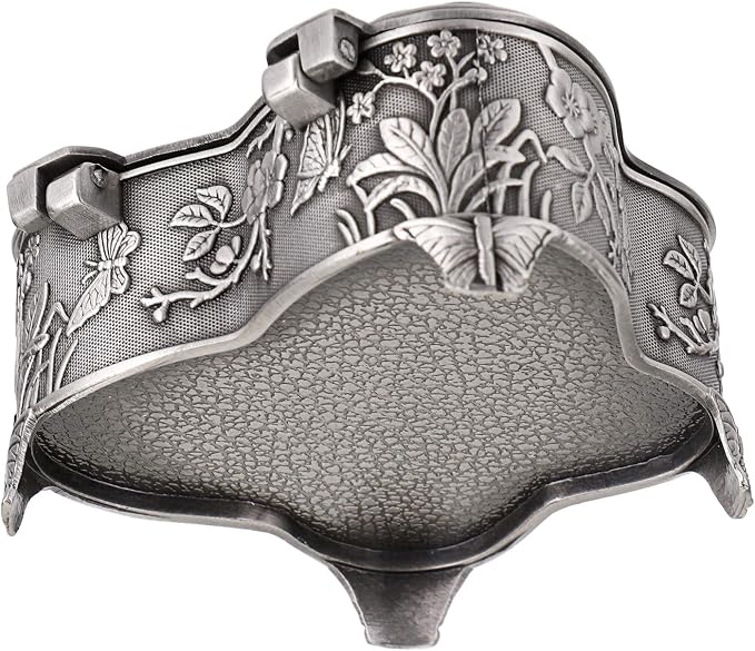 Hipiwe Vintage Metal Jewelry Trinket Box - Butterfly Shape Jewelry Organizer Treasure Chest Ring Holder, Earrings Necklace Storage Box Keepsake Box for Women - Image 6