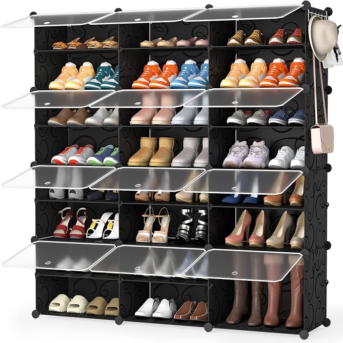 HOMIDEC Shoe Rack Organizer, 8 Tier Shoe Storage Cabinet 48 Pair Plastic Shoe Organizer Shelves for Closet Hallway Bedroom Entryway by DecorateYourHome