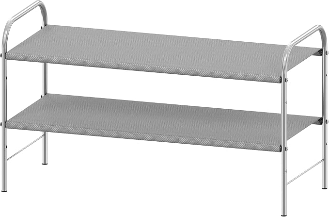 Simple Houseware 2-Tier Shoe Rack Storage Organizer, Grey by SimpleHouseware