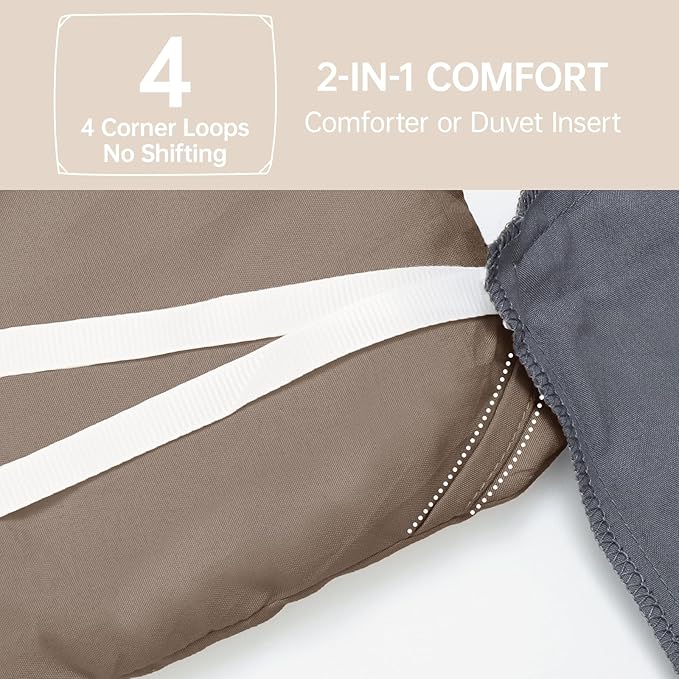 MUXHOMO King Size Comforter Set, All Season Ultra Soft Down Alternative Bedding - 3 Piece Lightweight Bed Set Includes 1 Comforter (104"x90") and 2 Pillow Shams (20"x36"), Brown