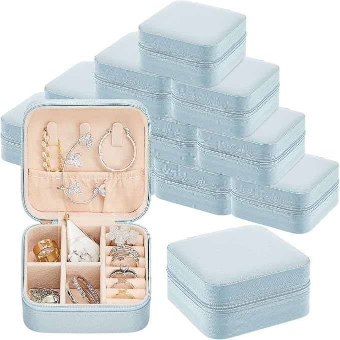 Taiyin Travel Jewelry Case, Bridesmaid Gifts Mini Jewelry Organizer, PU Leather Portable Earring Box for Women Girls by Taiyin