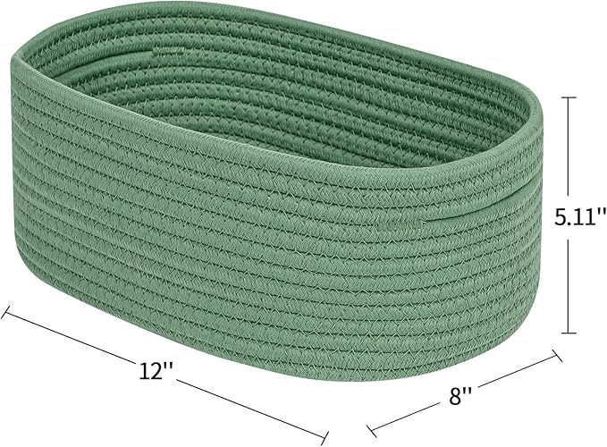 CubesLand Cube Shelf Closet Storage Baskets Bins Set 2,Woven Basket for Organizing/Storage,Long-lasting &Skin-friendly Toy Storage Basket Bin,Stylish Room Decor Basket,Cotton Rope Basket Green - Image 6