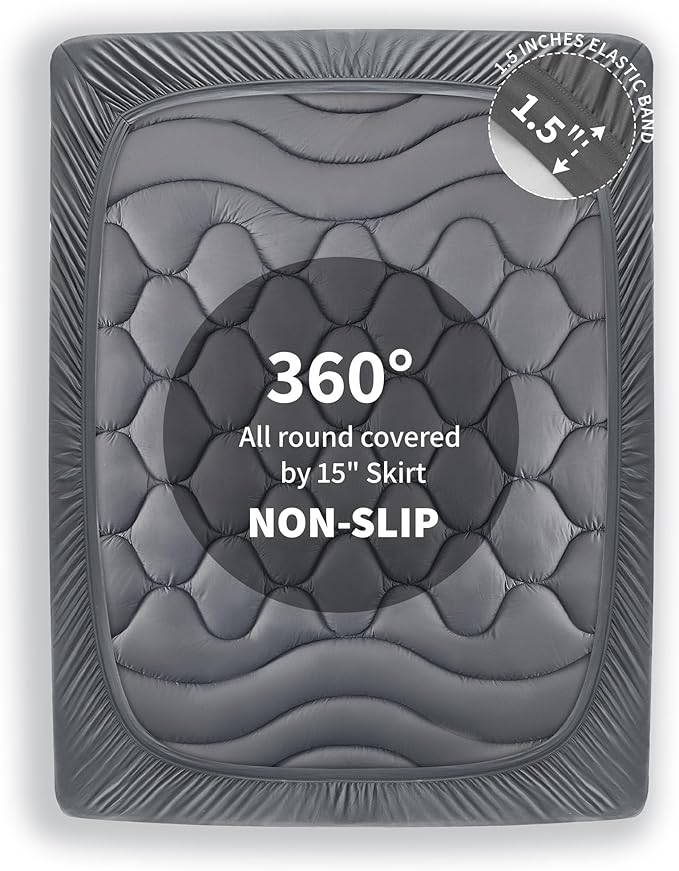 Sonive California King Mattress Protector, Mattress Topper with 8-21" Deep Pocket, Mattress Pad with 3-Zone Support, Mattress Cover Microfiber Fitted Mattress Machine Washable Grey