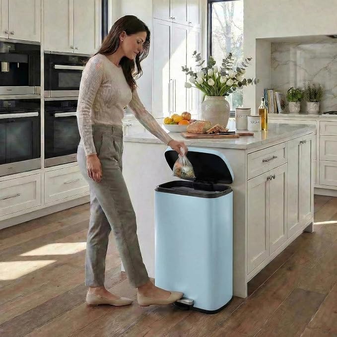 8 Gal Kitchen Trash Can, 30L Recycling or Garbage Bin, Brushed Stainless Steel Waste Basket, Soft&Quiet Close Dustbin, with Step-On Pedal, Removable Inner Bucket, for Home, Office, Living Room - Image 9