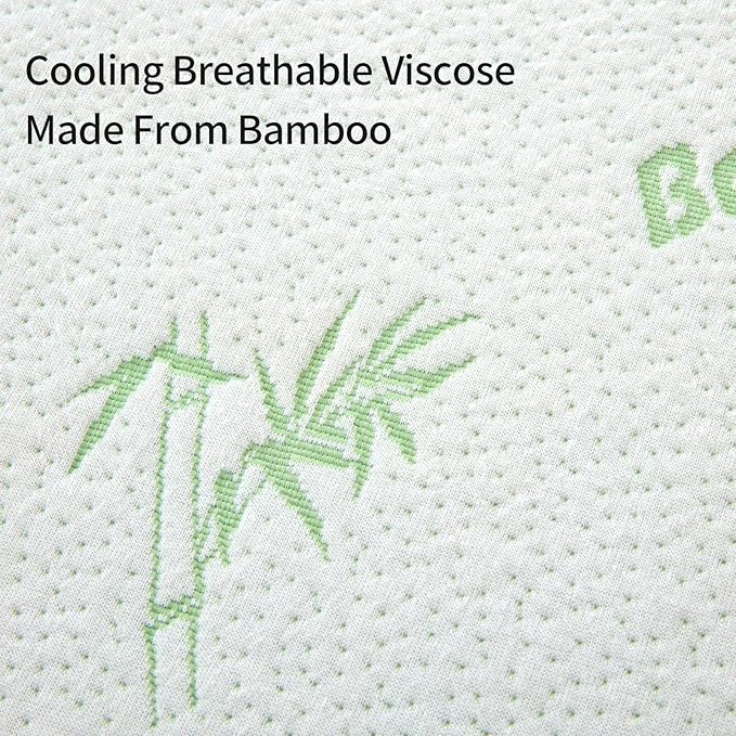 HOMBYS Memory Foam Massage Bed Mattress Topper with Cooling Rayon Derived from Bamboo Cover, Lash Bed Table Mattress Topper with Elastic Bands, Cushion Only, White, 73" x 29"