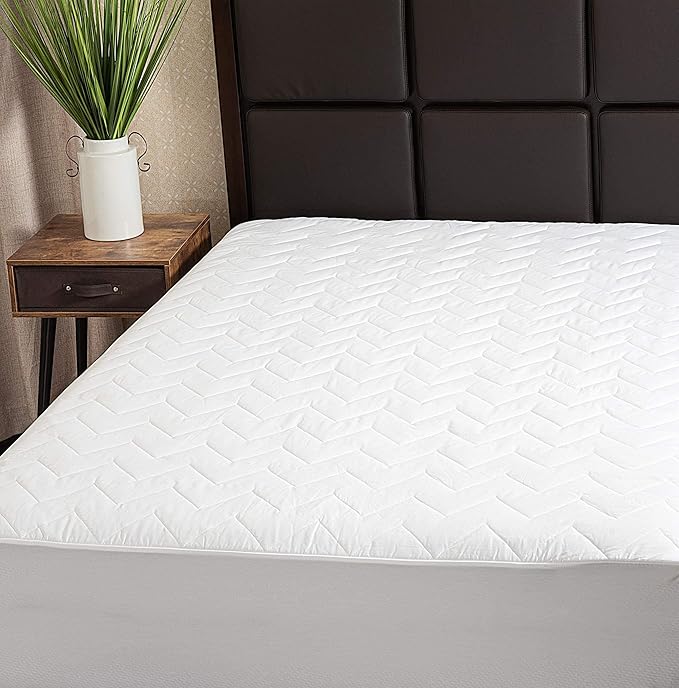 Waterguard Quilted Cotton Mattress Pad - California King Size - Soft, Comfortable, and Fluffy Mattress Pad - Waterproof Mattress Protector Stretched 15" for Snug Fit on Regular Sized Mattress
