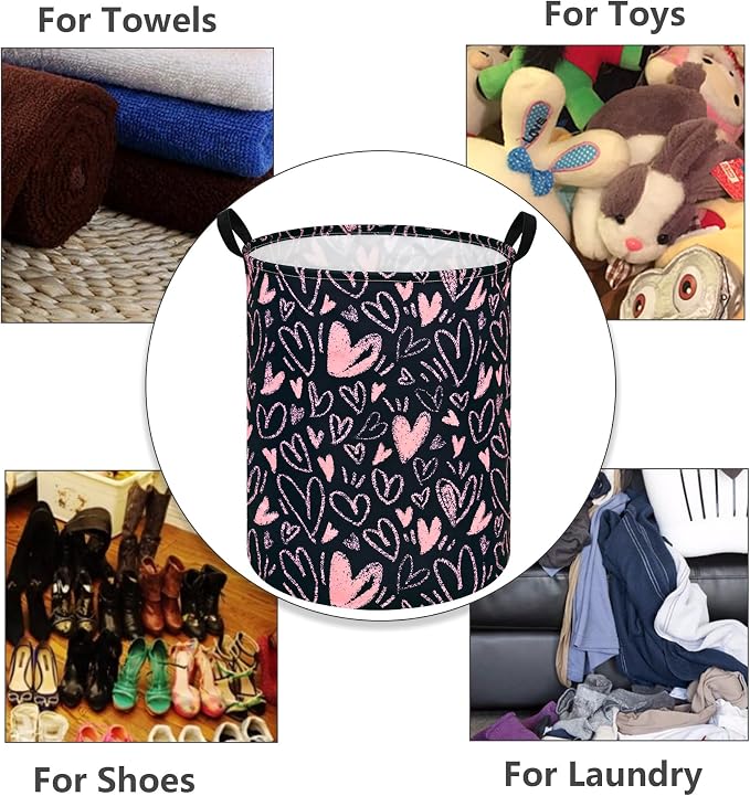 MAIZMZ Girls Room Storage Basket Decor Organizer Bins Kids Hamper Storage Bins Toy Box Women Laundry Basket Large Canvas Collapsible Chest for Home/Dorm/Kitchen/Pet/Office/Closet/Shelf/Gift Baskets - Image 7
