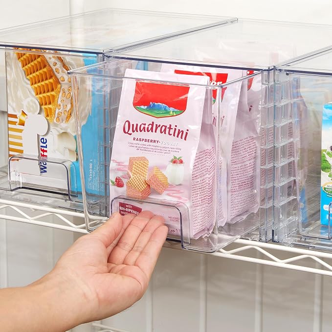 Vtopmart 2Pack Large Stackable Kitchen Pantry Storage Drawers, Clear Organizer Bins with Handles, Acrylic Drawer Organizers for Kitchen Pantry, Bathroom Undersink, Cabinet Organization and Storage - Image 7