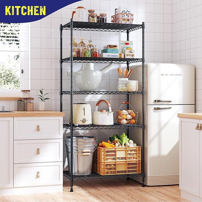 Romorgniz 5-Tier Shelf 1010LBS Storage Shelves Adjustable Wire Shelving Metal Shelving Unit Storage Rack for Kitchen Pantry Closet Laundry School Commercial 59.4" Hx21.5 W x13.6 D - Image 2