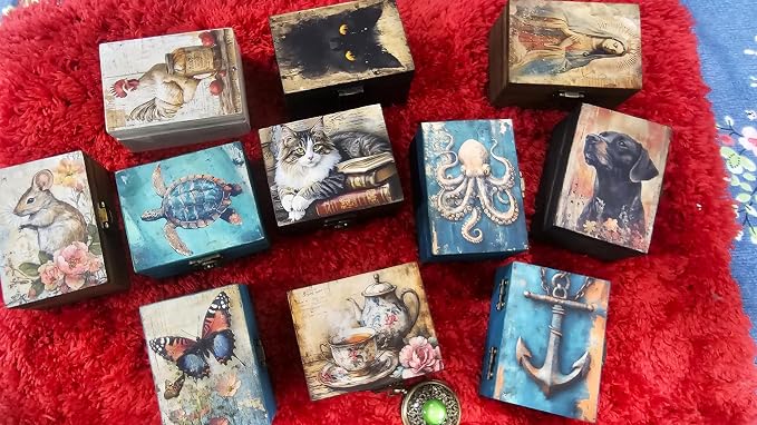 RK Collections Trinket Box Small Jewelry Keepsake Box | Trinket Box lovers Gift Idea, Animals Ornaments for Girls, Women, Gift Idea, Home Décor (Cat) - Image 4