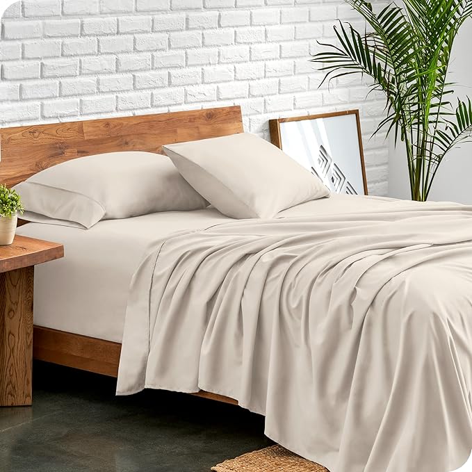 Bare Home Twin Sheet Set - 1800 Ultra-Soft Microfiber Twin Bed Sheets - Double Brushed - Deep Pockets - Easy Fit - 3 Piece Set - Bedding Sheets & Pillowcases (Twin, Wheat)