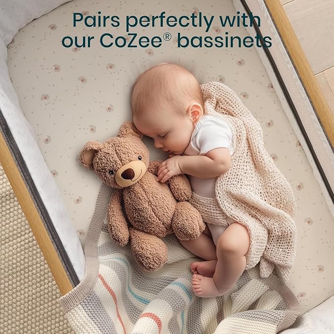 Tutti Bambini 100% Waterproof Bassinet Mattress Protector - Premium 100% Cotton Bassinet Mattress Pad Cover, Soft & Breathable, Machine Washable, Compatible with CoZee® Bassinets (31.8 x 20 in)