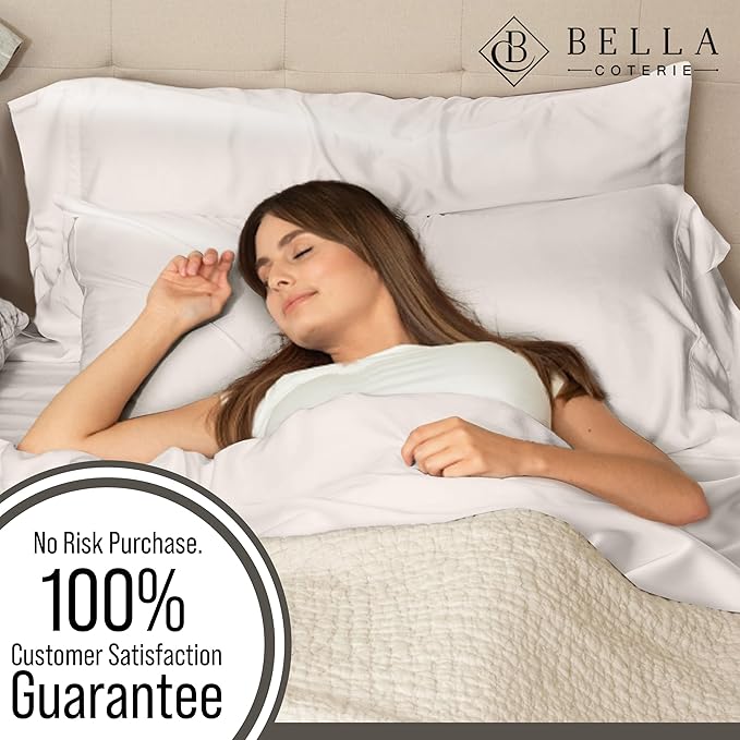 Bella Coterie Luxury Bamboo Viscose Twin XL Size Sheet Set | 100% Organically Grown | Ultra Soft | Cooling for Hot Sleepers | 18" Deep Pocket [Vanilla Cream]