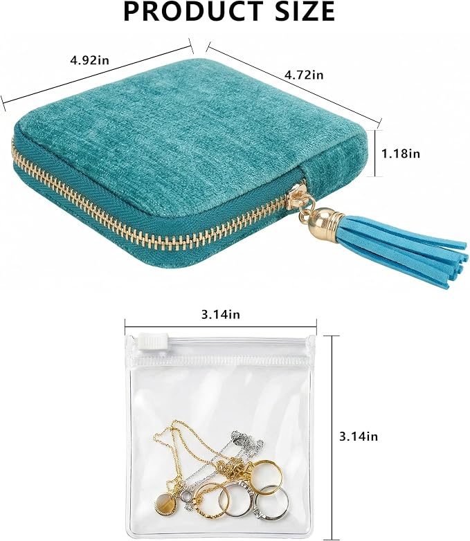 Small Jewelry Travel Organizer - 6 Layer Soft Jewelry Pouch for Bracelets, Necklaces & Rings, Pefect Gift for Mother's Day - Image 2