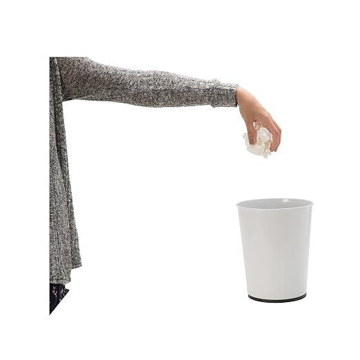 Bath Bliss 5 Liter Small Wastebasket | Round Open Top | Trash Can | Bathroom | Bedroom | Kitchen | Office | Dorm | Disposal Waste Bin | Garbage | White - Image 2