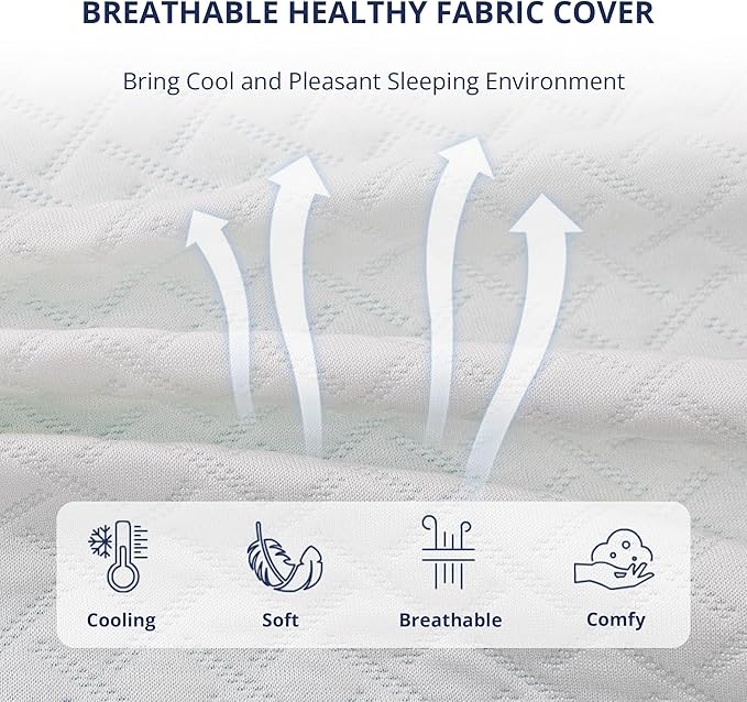 3 Inch Gel Memory Foam Mattress Topper Full Size, Cooling Bed Topper for Pressure Relief with Removable Breathable Soft Cover, CertiPUR-US Certified