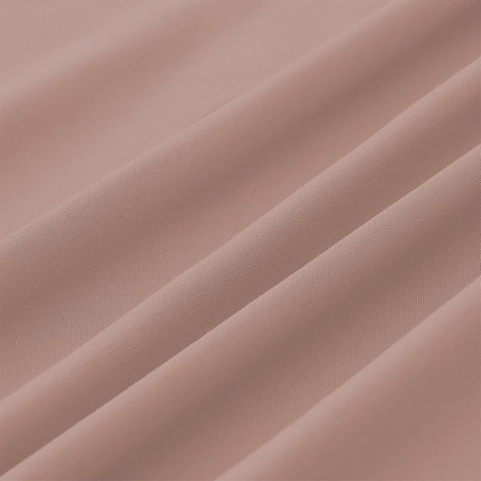 Modern Threads Soft Microfiber Solid Sheets - Luxurious Microfiber Bed Sheets - Includes Flat Sheet, Fitted Sheet with Deep Pockets, & Pillowcases Rose Twin