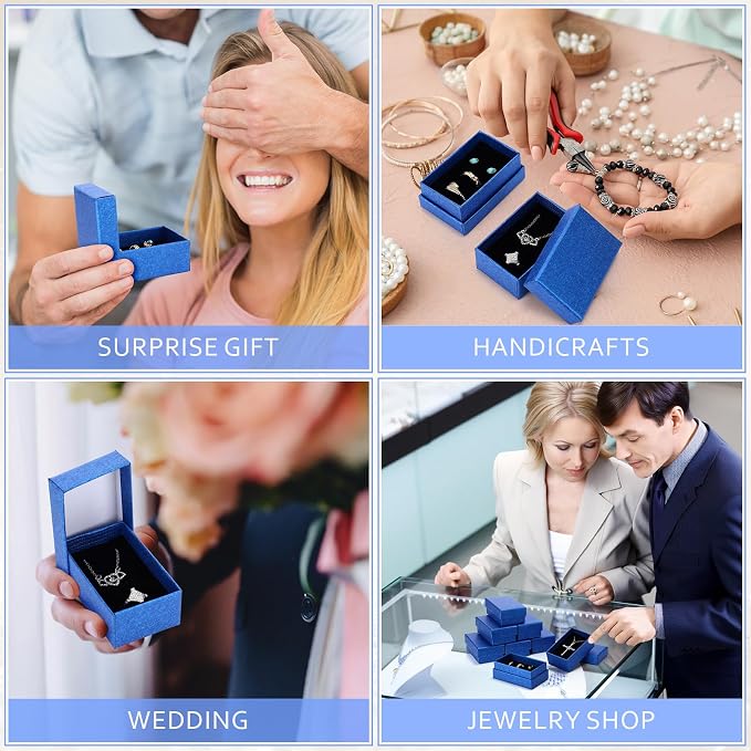 Batiyeer 36 Pcs Cardboard Jewelry Gift Boxes Jewelry Boxes Packaging Small Earring Gift Box with Lids for Necklace Ring Bracelet Party - Image 5