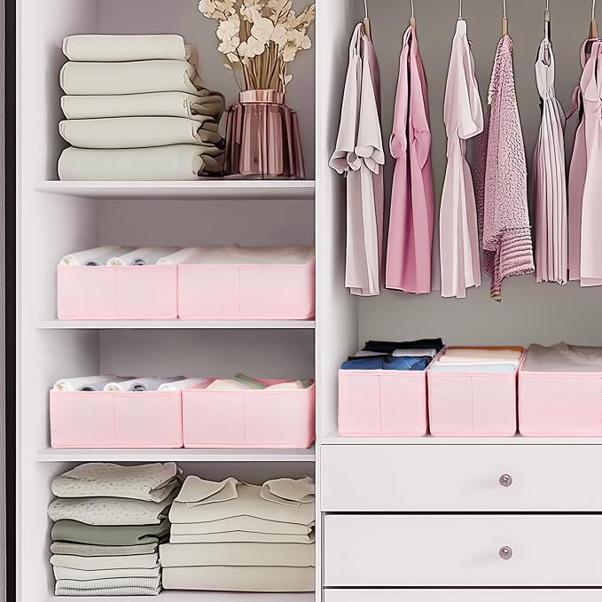 Criusia Drawer Organizer Clothes, 21 Pack Dresser Organizer for Baby Clothes, Underwear, Sock - Foldable Closet Organization and Storage Dividers Bins for Nursery, Bedroom (Pink) - Image 6